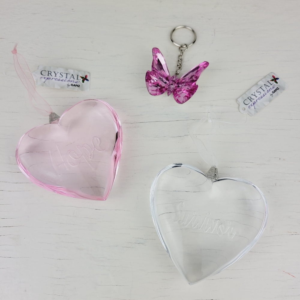 Hope Survivor Gift Set Crystal Expressions Breast Cancer Inspirational Ornaments